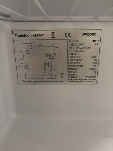 Argos avrdd105 34l white table - avrdd105,